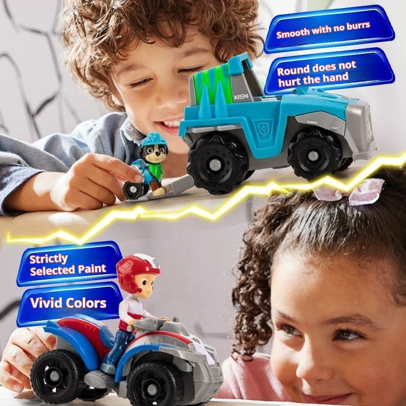 Original PAW PATROL Vehicle Car Ryder Tracker Everest Chase Rex Skye Rocky Marshall Zuma Action Figure Toy Kid Birthday Gift view 3