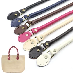 2pcs 60cm Purse Handle Genuine Leather Bag Strap DIY Handmade Handbag Wallet Handles for Crossbody Replacement Shoulder Belts