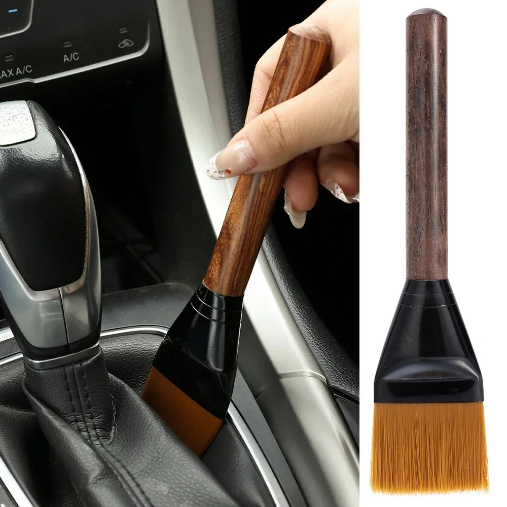 

Car Interior Cleaning Brush Black Ebony Wood Car Cleaning Auto Detail Tools Dashboard Air Conditioning Vents Soft Cleaning Brush