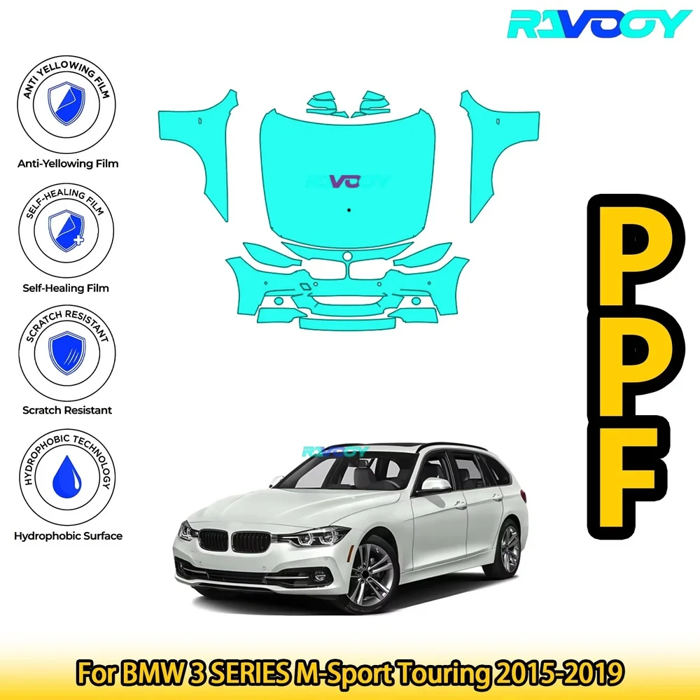 For BMW 3 SERIES M-Sport Touring 2015-2019 Glossy Matte Black Precut front PPF Kit Paint Protection Film
