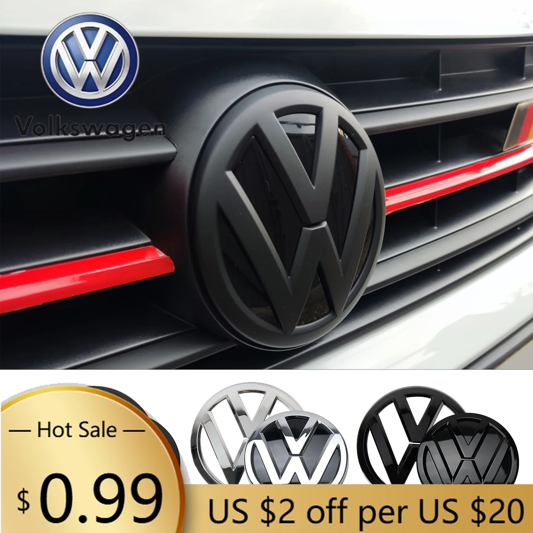 

Аксессуары для автомобилей VOLKSWAGEN VW: наклейки-эмблемы на переднюю решетку и крышку багажника, декоративные наклейки для Volkswagen VW Golf MK7 20.