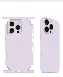Plain Color Skin Wrap For iPhone 16 Pro Max Sticker 15 14 Plus Back Film 13 12 Mini Protective Decal Side Frame Back Protector