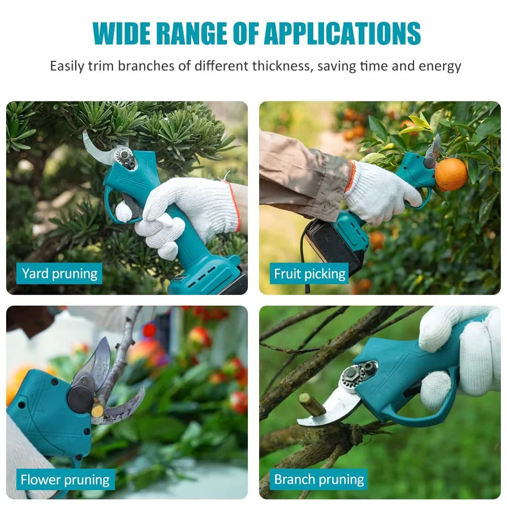 21V Brushless Cordless Pruner Shear Fruit Tree Bonsai Pruning Electric Tree Branches Cutter for Makita 18V Battery Power Tools