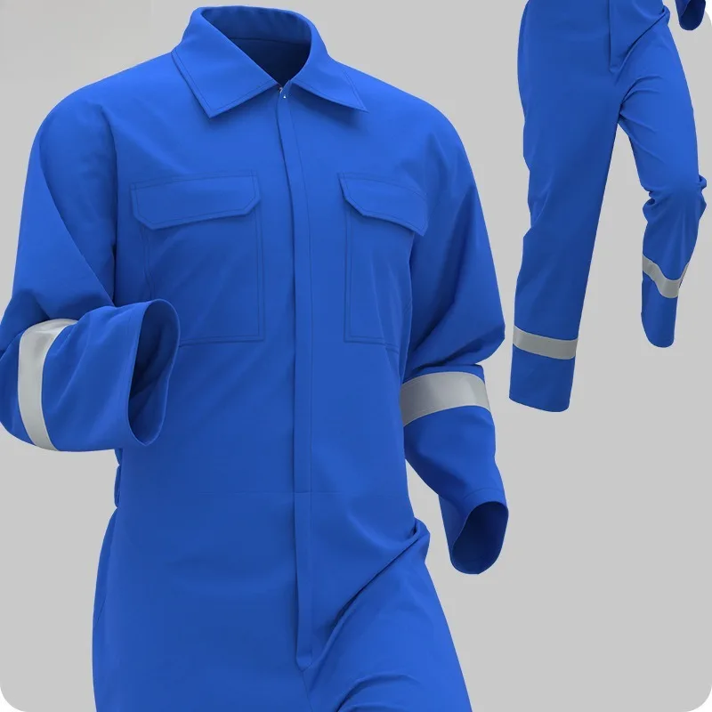 

Men's Reflective Coveralls Spring Autumn Workwear Heavy Duty Stain Resistant Mechanic Welder Boiler Suit Shipyard Safety Uniform