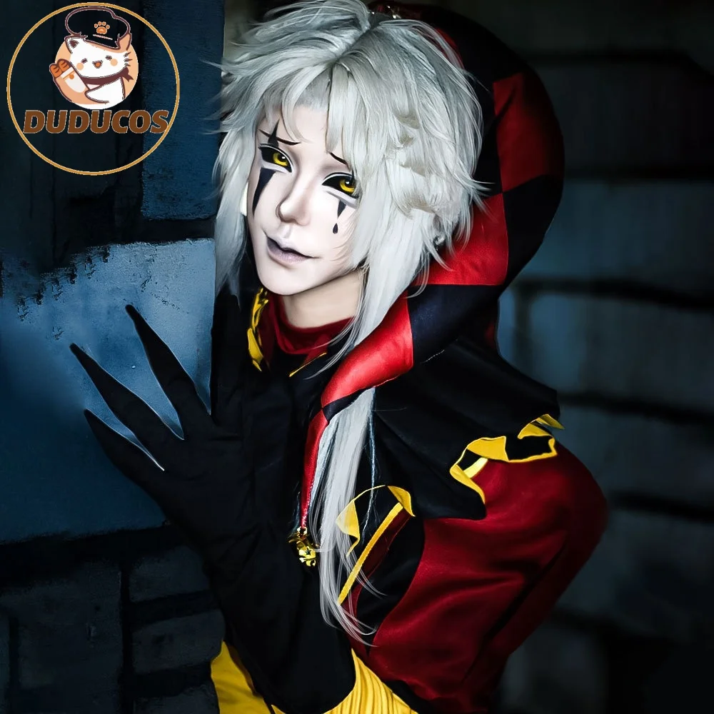 DUDU-R In Stock The Freak Circus Pierrot Clown Full Set Cosplay Costume Halloween