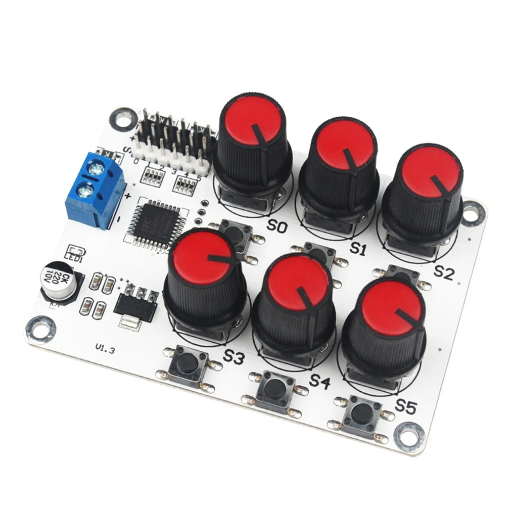 Draaiknop Servo Driver 6-kanaals/wegcontrollerkaart Overstroombeveiliging Servo Tester voor Arduino DIY Robotonderdeel