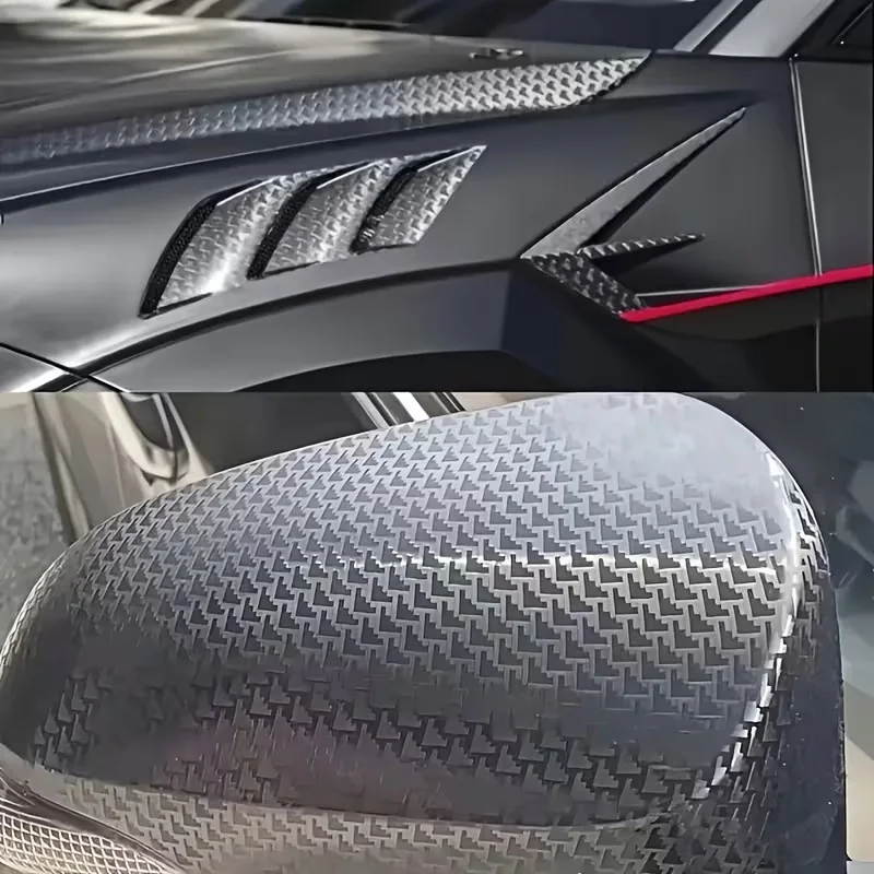 

PET Aircraft Pattern Ghost Triangle Carbon Vinyl Wrap Film Air Release Self Adhesive Decal Sticker Motorbike Car Wrapping Foil