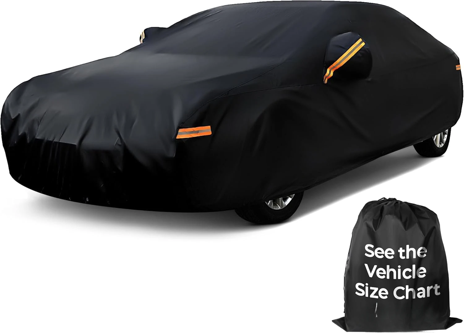 Accurate Fit. Outdoor Full Exterior Covers for Automobiles Sedan Hatch. Rain Sun Snow. Black, Size A5 (See Size Chart)