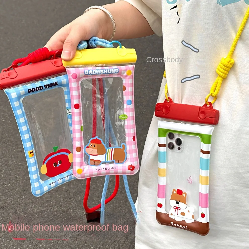 

Transparent Waterproof Mobile Phone Bag Touch Screen PVC Hanging on Neck Phone Bag Underwater Dry Diving Skiing Swimming