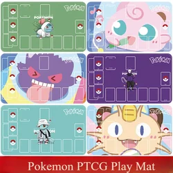 Pokemon PTCG Play Mat Super Cute Jigglypuff Mew Gengar Snorlax Pikachu Figures Games Mat Duel Plate Rubber Card Mat Mouse Pad
