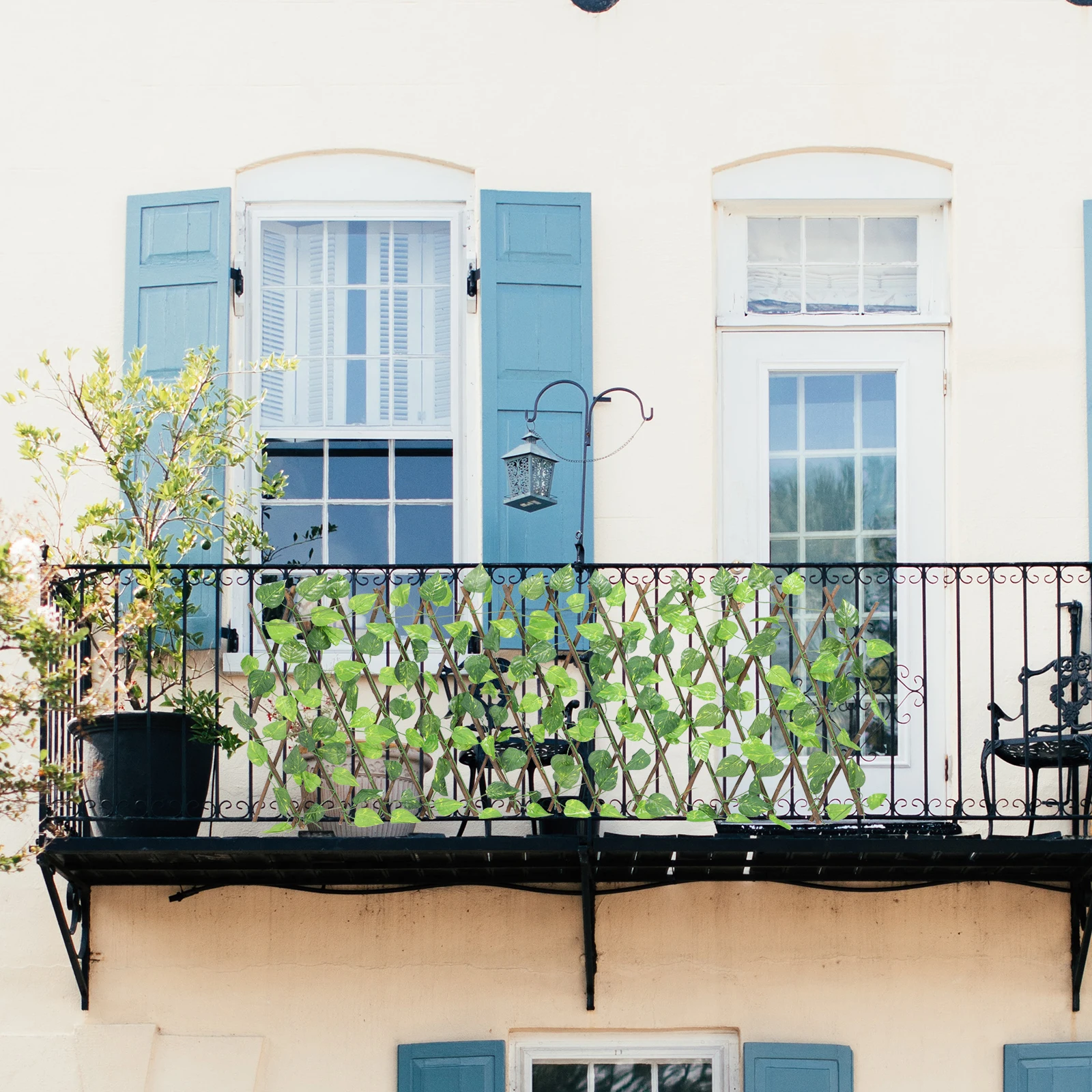 

Green Plant Railing Artificial Leaf Fence Garden Decor Stretchable Balcony Hedge UV Resistance Weather Proof Lightweight High
