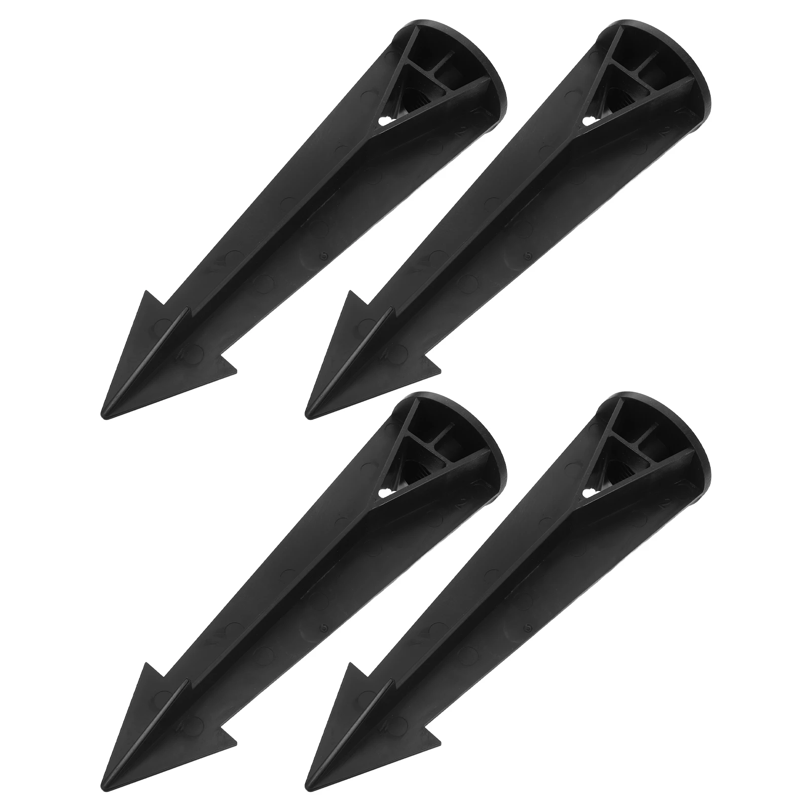 

4 Pcs Landscape Lights Floor Piles Floodlight Stakes Replacement Heavy Ground for Insertion Garden Black Spikes