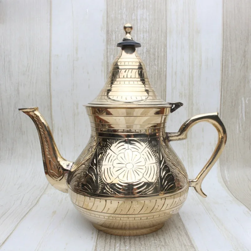 Antique Chinese Copper TeapotTraditional for Brewing Tieguanyin Puerh Jasmine  Longjing Green Tea Durable Tea-pot