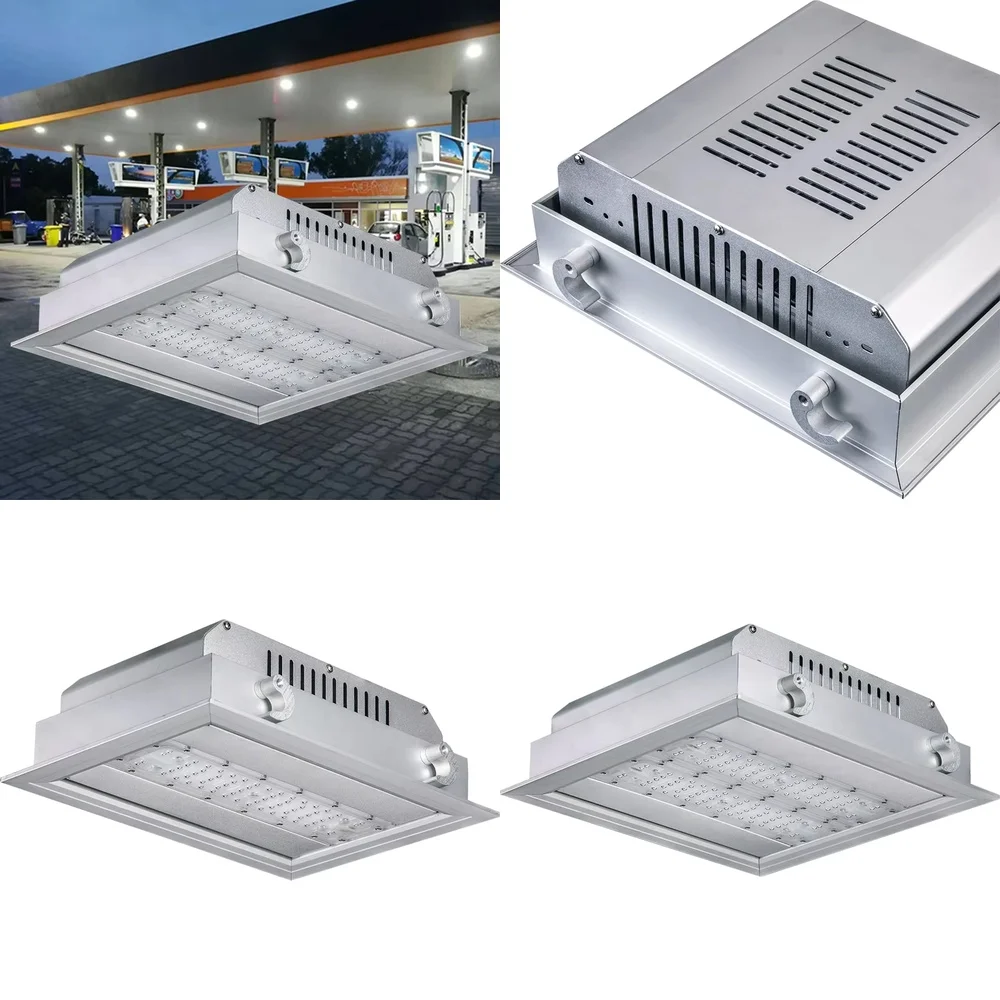 

Взрывозащищенный светодиодный светильник-козырек 120 Вт для наружного встраиваемого освещения станций, для опасных зон на АЗС