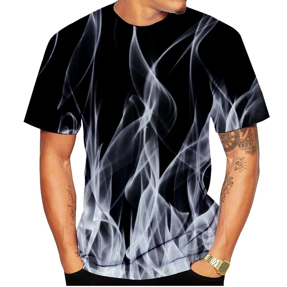 Cool Fire Flame 3D Print T-Shirts Men Women Hip Hop Short Sleeve T Shirt Streetwear Oversized Harajuku Y2k Tees Top Kid Clothing image 3