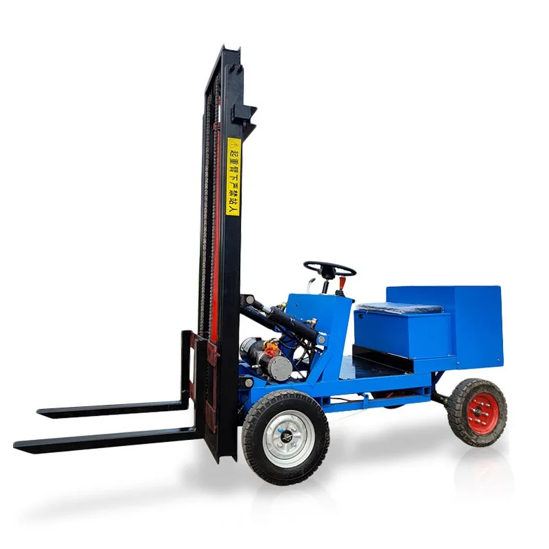 Simple electric forklift small seat type lifting stacker hydraulic warehouse plant truck loading and unloading truck