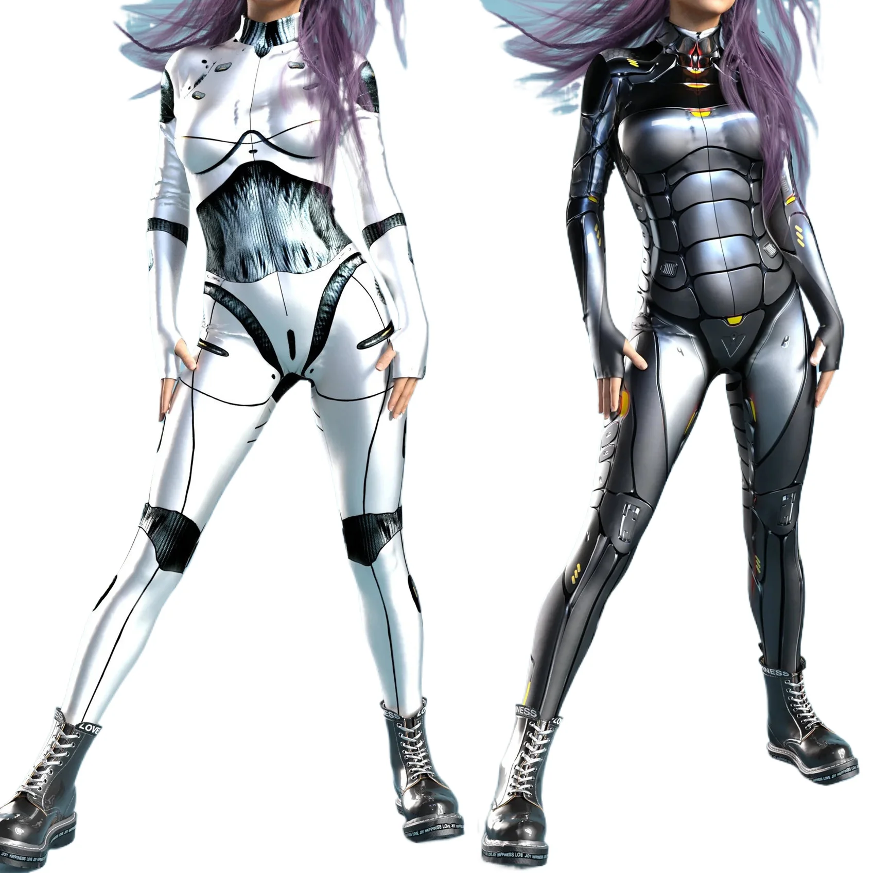 

Women's Gothic Y2k Sexy Cool Dark Suit Mechanical Armor Bodysuit Role Play Suit Robot Costume Party Performance Tights