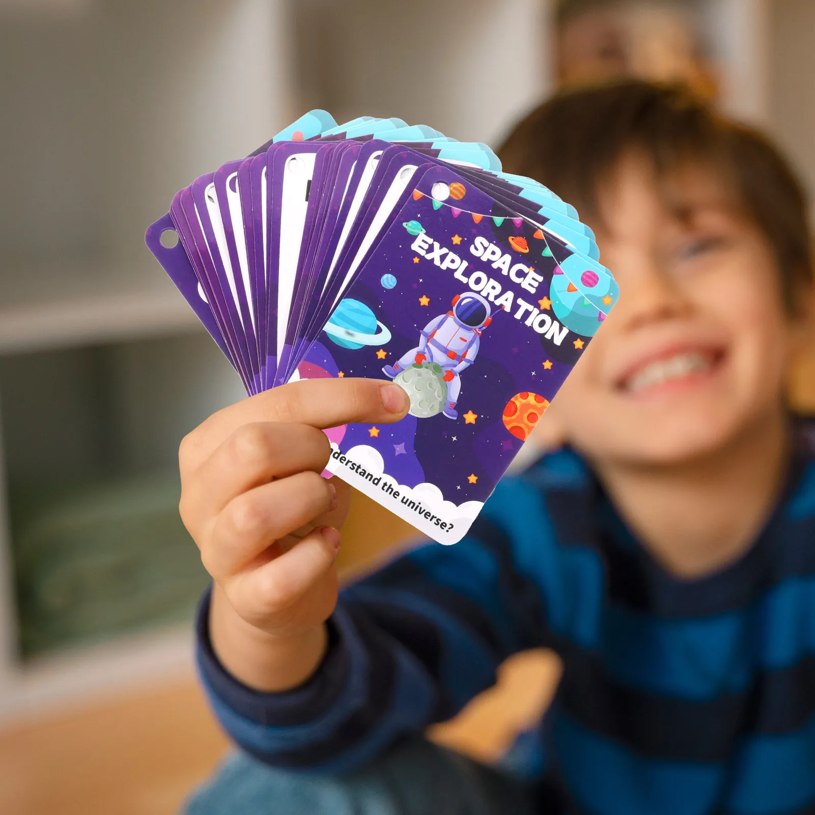 34Pcs Space Learning Cards Cartoon Flash Cards for Kids Cognitive Skill Development Portable Educational Fun