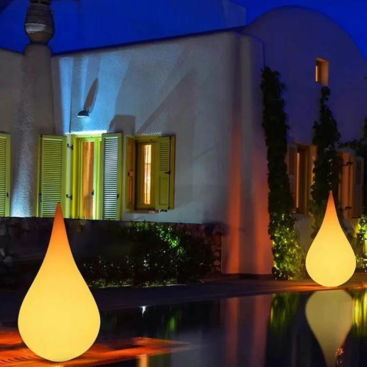 

Led Garden Solar Lights Drip Shaped Decorative Lamp Outdoor LED Street Light for Shopping Center Feature with Waterproof RGB
