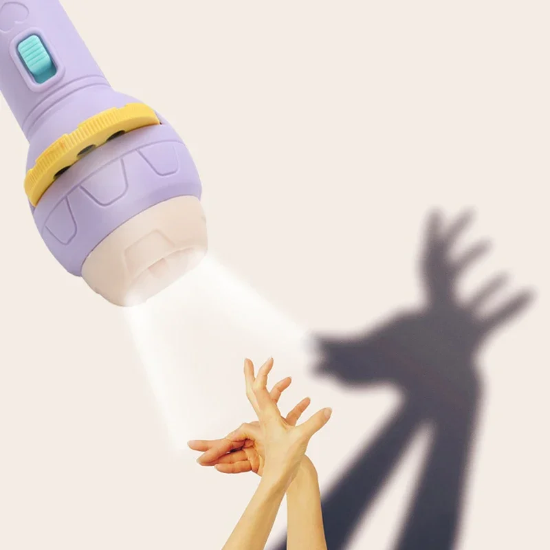 Tocha de projeção de luz infantil com 120 slides de imagem, brinquedo de lanterna de quebra-cabeça educacional para aprendizagem precoce e descoberta visual