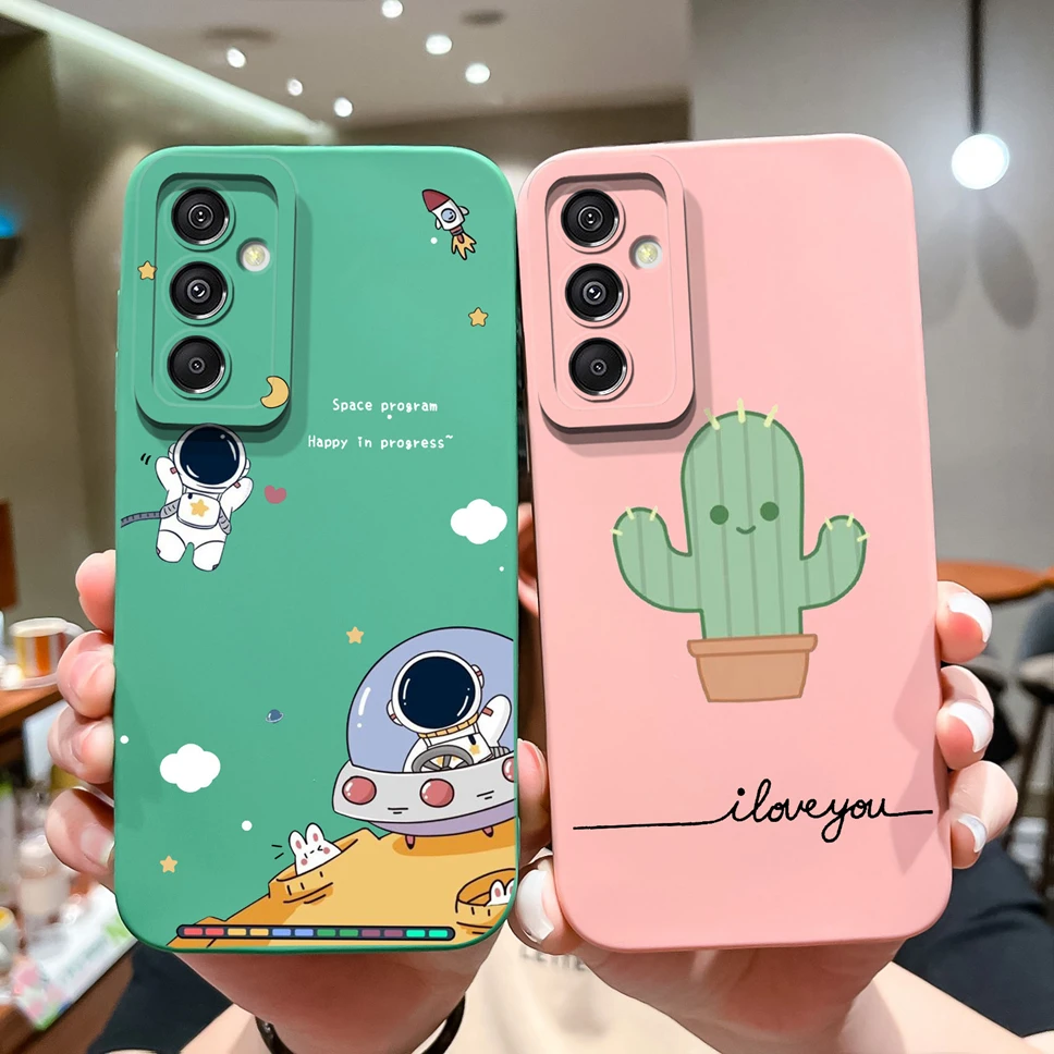 For Samsung Galaxy M33 M34 M53 M54 5G Case Cute Cactus Square Liquid Silicone Cover For GalaxyM33 M34 M53 GalaxyM54 Fundas Capa