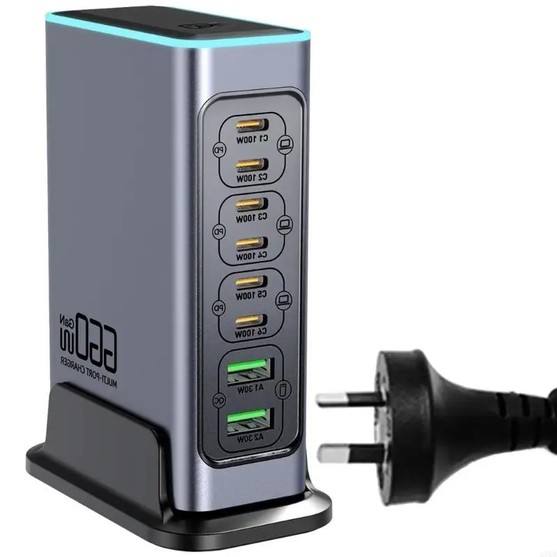 8 Port Fast 660W محطة شحن قوية PD100W للهواتف المحمولة