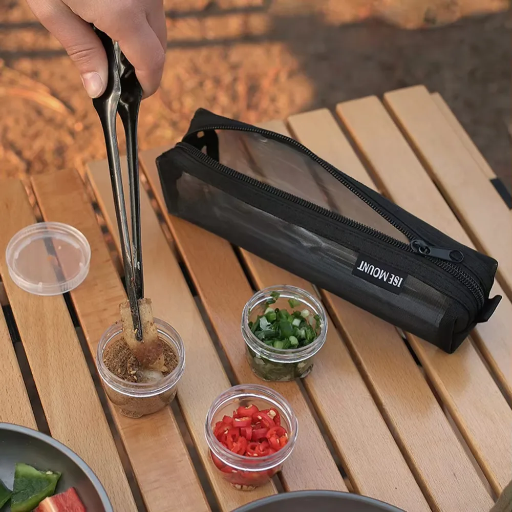 

Portable with 5 Seasoning Bottles Camping Spice Kit Nylon Storage Bag Small Spice Container Bag Condiment Container Set Travel