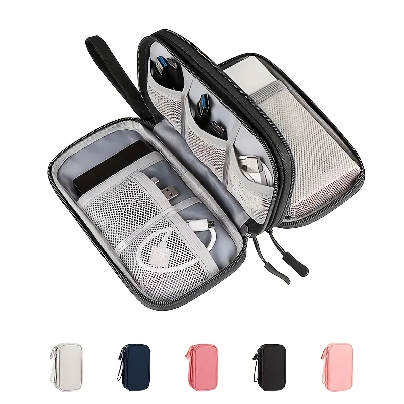 

Travel Cable Organizer Bag – Waterproof Double Layer Storage Pouch, Portable Cord & Electronics Carry Case