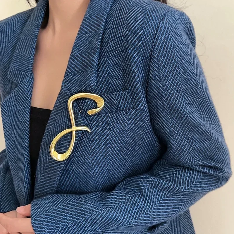 

Big Statement Fashion Irregular Metallic Lucky Number Brooches For Women Personality New Jewelry Brooch Pins