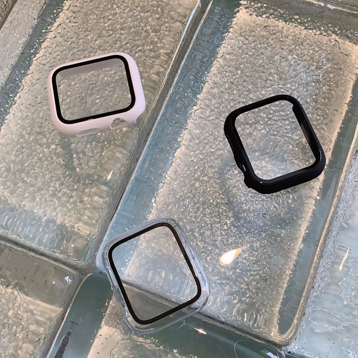 1pc 2 w 1 Ultra-cienki ochronne szkło hartowane na ekran zegarek dla Apple Watch 38/40/41/42/44/45/49Mm, ultra/SE/9/8/7/6/5/4/3/2