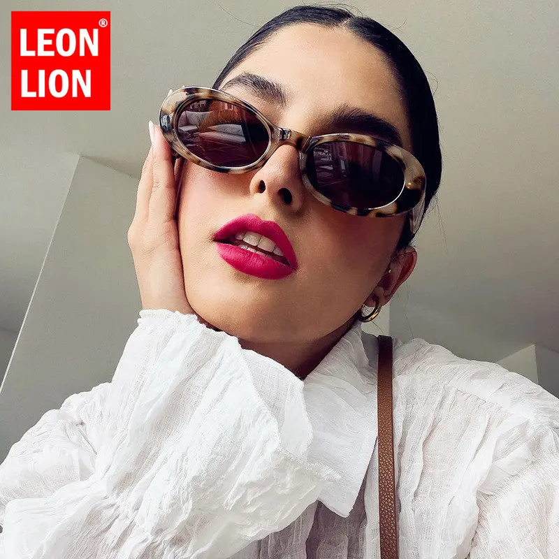 LeonLion Oval Women Sunglasses High Quality Eyeglasses Women/Men Brand Designer Glasses for Women Retro UV400 Gafas De Sol