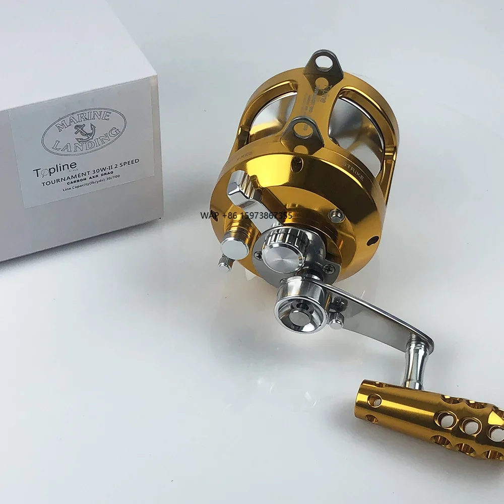 2 Speed Metal Aluminum 30w 50w Reel Drum Deep Sea Fishing Reels Saltwater Trolling Big Game Fishing Reels Trolling Sea
