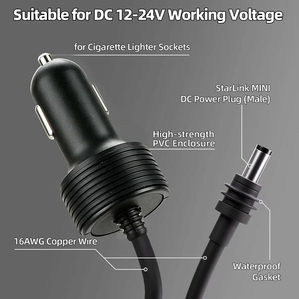 Für Starlink Mini Stromadapter 12V-24V auf 30V 2A Aufwärtswandler Wasserdichtes Fahrzeug-Ladekabel mit Digitalvoltmeter – Detail 4