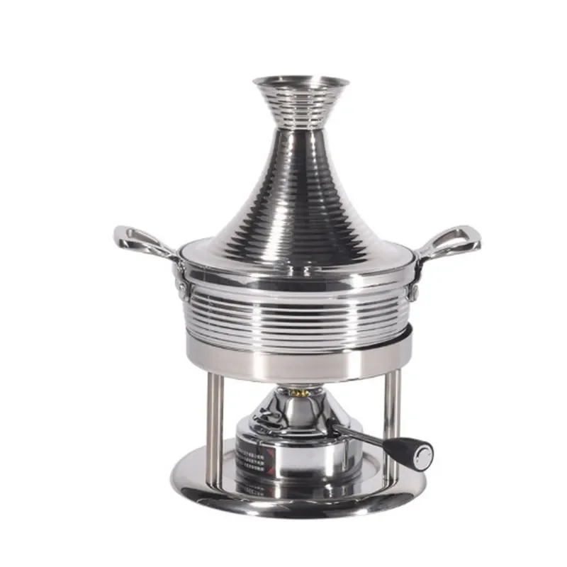 Portable 304 Stainless Steel Mini Hot Pot Stove Single Burner Gas Cooker for Camping Outdoor Commercial Self Service
