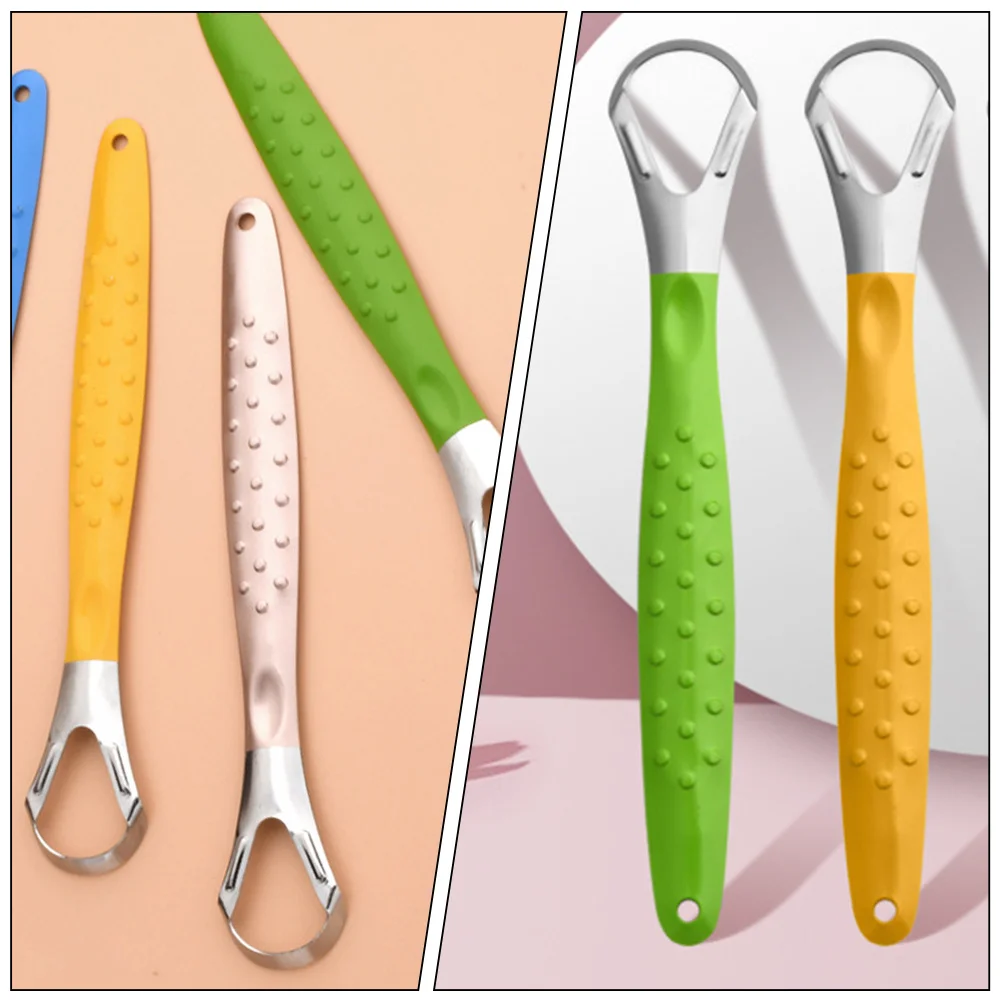 3-teiliges Zungenschaber-Reinigungswerkzeug aus Edelstahl für Erwachsene, effektive Beschichtungsentfernung, ergonomischer Griff, Zungenschaber für Erwachsene