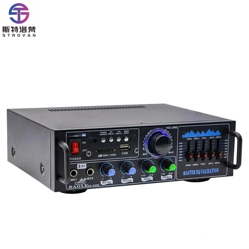 Hifi Stereo Audio Power Amplifier 160W Dual Channel Power Amp Independent Control Equalizer Home Digital Amplifiers
