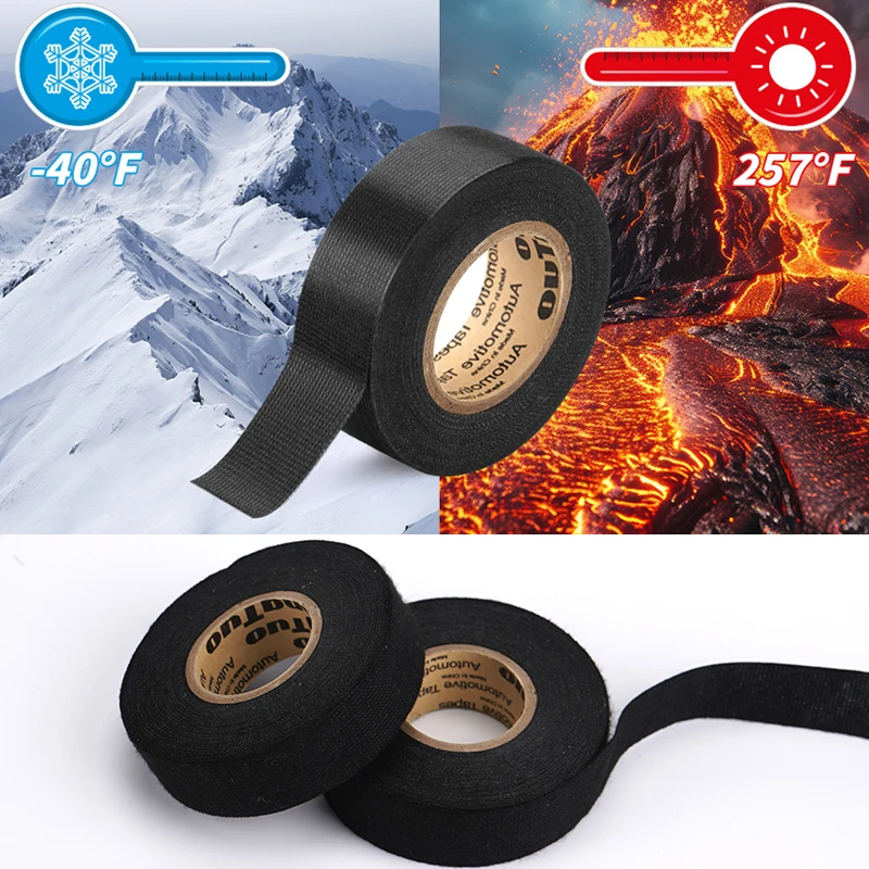 電気テープ耐熱ハーネステープ粘着布テープ防水テープ絶縁自動車生地布テープ 2 ロール