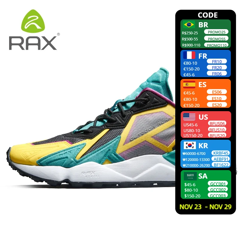 

RAX Men Running Shoes New Brand Women Sport Shoes Breathable Air Sole Mesh Lace-up Outdoor High Quality Footwear Trainer Sneaker