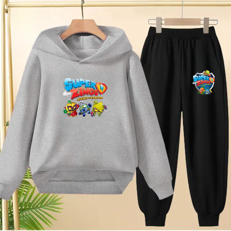 Children's Sportswear,hooded Sweatshirt+long Pants Set,loose Cartoon Pattern Set for Boys and Girls,3-13years Old Children's Set