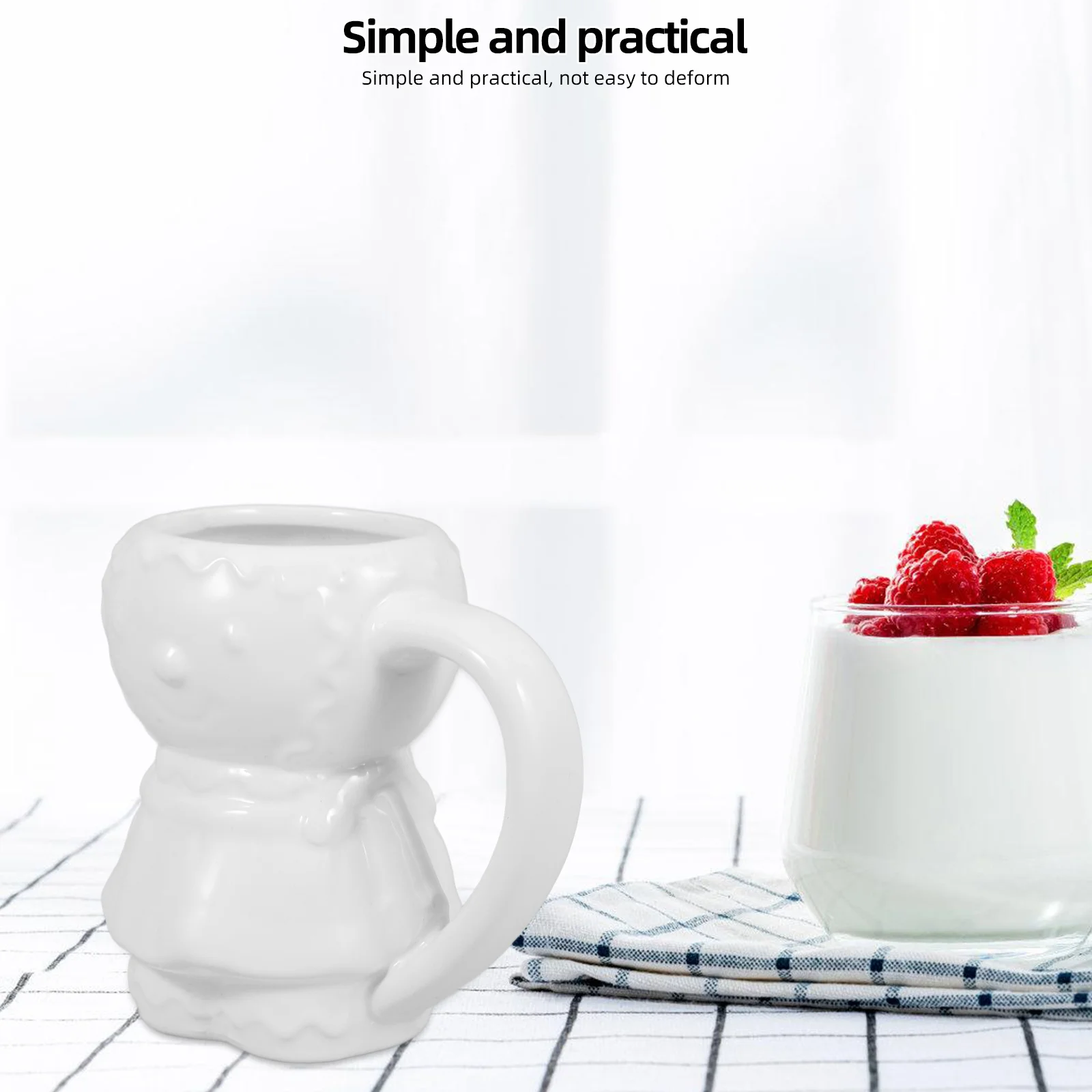 

Cute Gingerbread Christmas Coffee Mug Large Capacity Ceramic Tea Cup for Office Home Restaurant Latte Cappuccino Drinkware