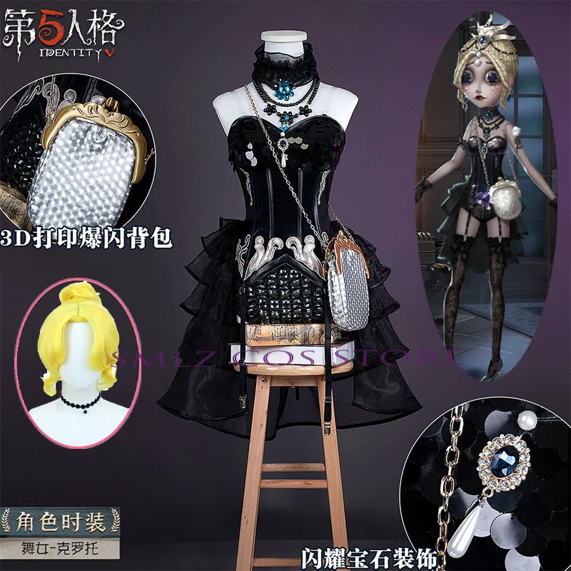 

Новинка ‌ Костюм для косплея Clotho из игры Identity V: женский готический черный костюм танцовщицы с париком, комплект для вечеринок и ролевых игр для женщин