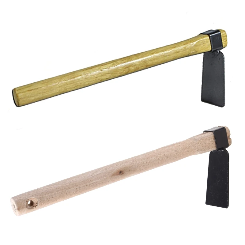 35cm Indispensable Garden Hoes Dual Headed Weeding Tool Portable Garden Hand Tool with Wooden Handle Hoe Garden Tools