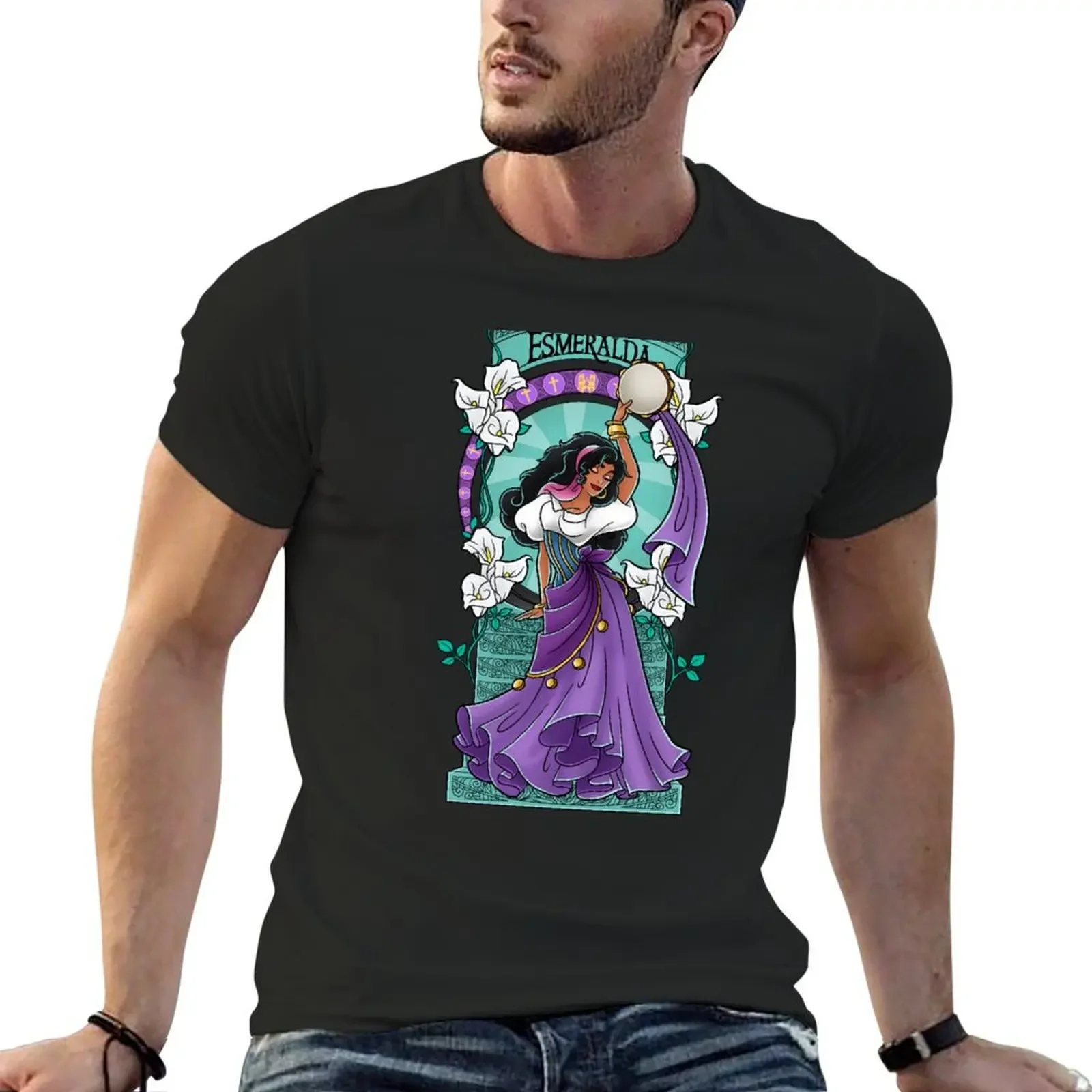 Gypsy Princess Art Nouveau T-Shirt T-shirts man blue lock Men's t-shirt