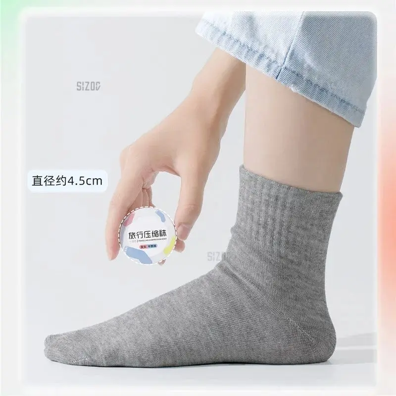 5 pairs Women Men  Free Size High elasticity disposable travel mid length Crew socks