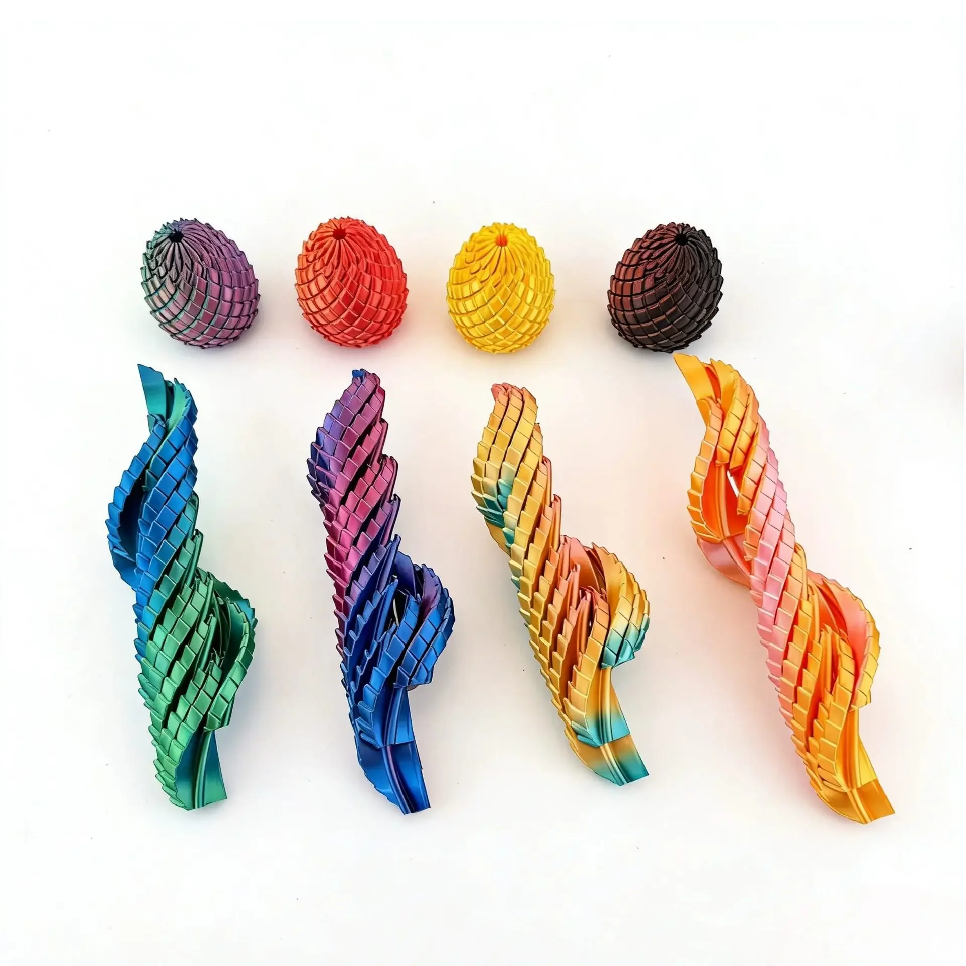 3D Printing Dragon Egg Stress Relief Toy Deformable Twist Egg Creative Decompression Gadget Desk Ornament Deformation Model Toy