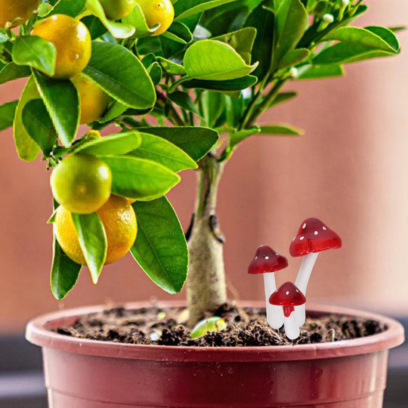 

6 Pcs Red Simulated Mushrooms for Garden Decoration DIY Crafting Artificial Plants Yard Displays Lightweight Portable