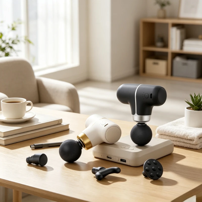Mini Massage Gun Brushless Motor Portable Muscle Massager with 4 Heads for Neck Shoulder Back Fitness Home Travel 미니 마사지건