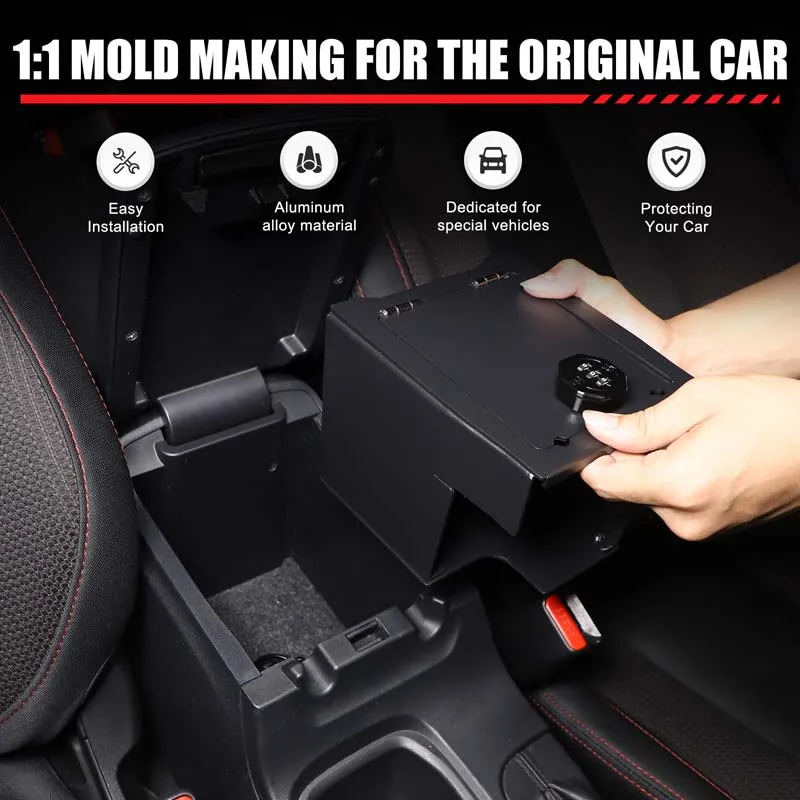 For Subaru WRX/Levorg 2022-2025 Car Armrest Safe BoxAccessories Aluminum Alloy Armrest Storage Privacy Protection Accessories