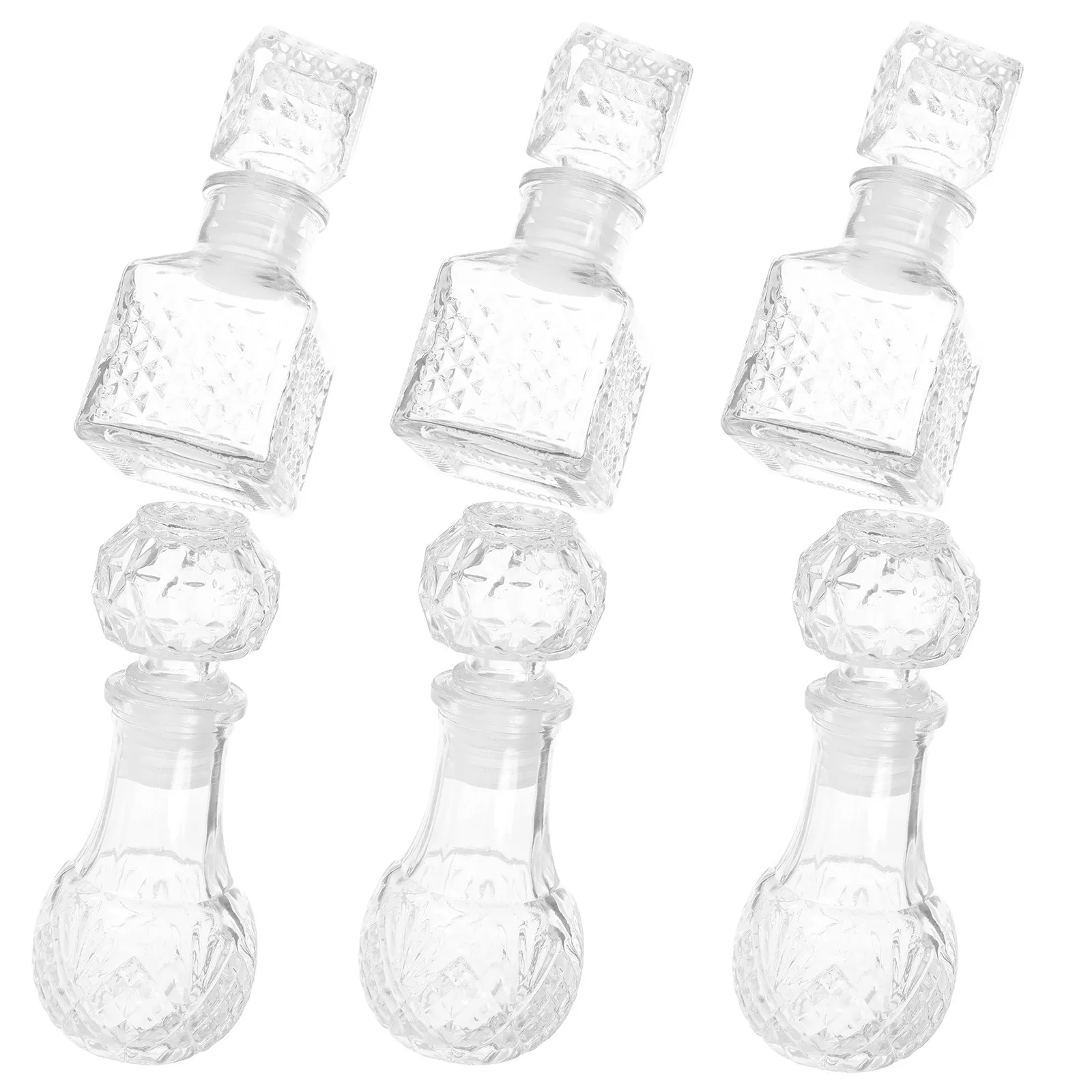 

Набор из 6 прозрачных стеклянных бутылок для дегустации вина, 50 мл, портативные мини-декантеры для виски, вина, аэрации и сохранения свежести