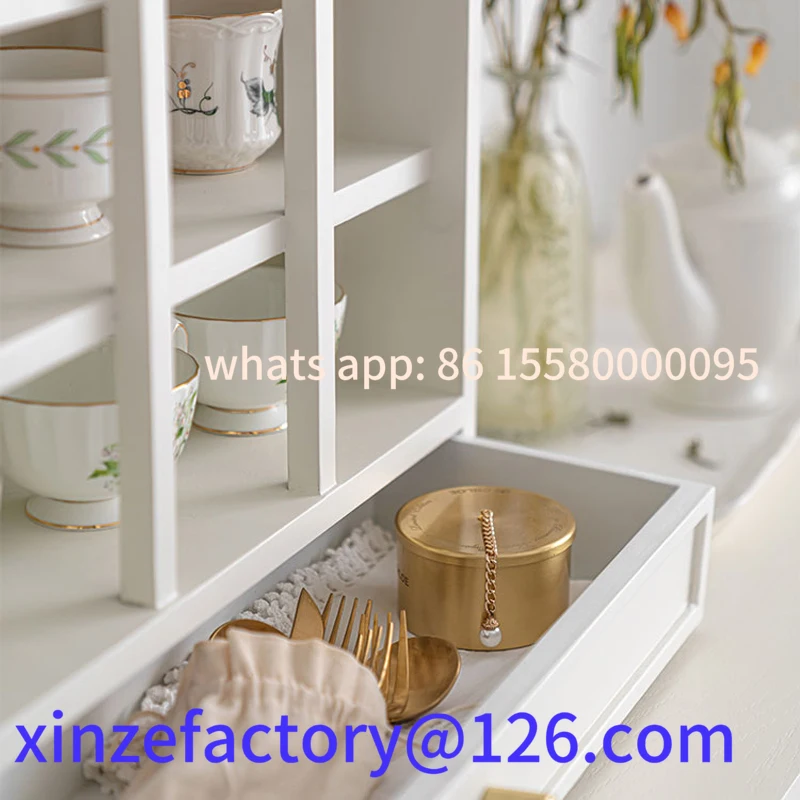 Scaffale da tavolo per tazze in legno personalizzabile, porta tazze da tè, portaoggetti in reticolo con cassetto